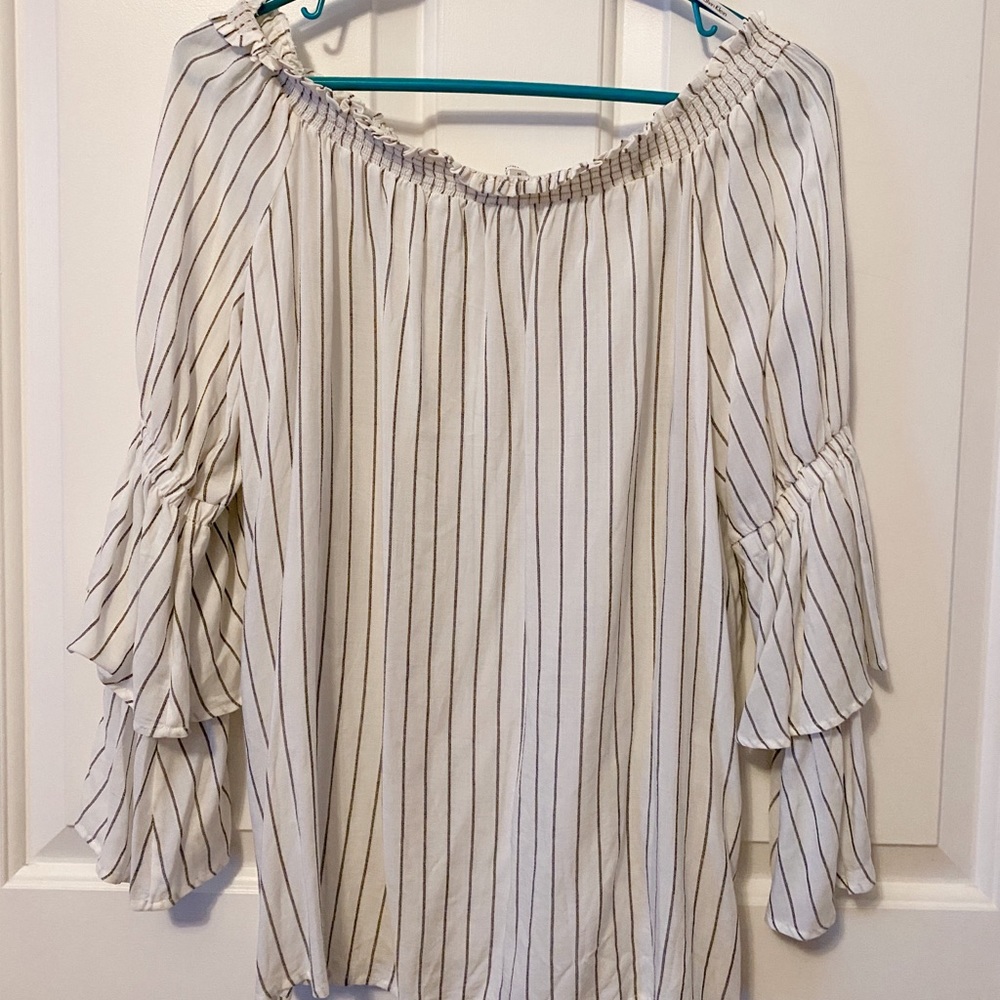 Across the shoulder flowy top!